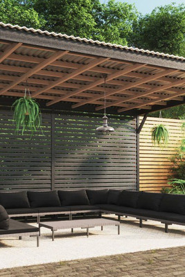 vidaXL 3099891 - 12 Piece Garden Lounge Set with Cushions Poly Rattan Dark