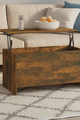 vidaXL 819266 - Coffee Table Smoked Oak 102x55.5x52.5 cm Engineered Wood