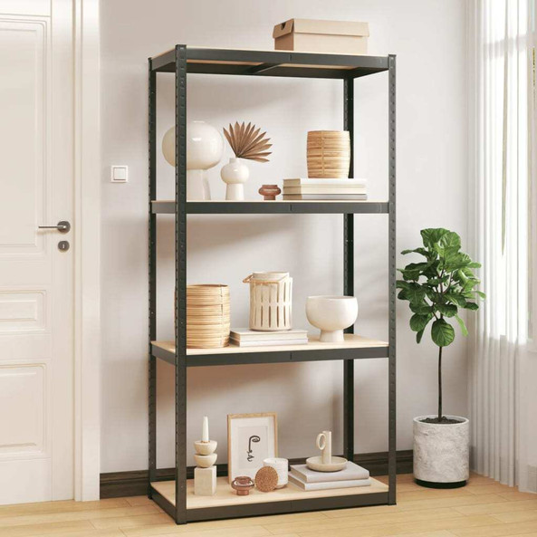 vidaXL 152849 - 4-Layer Storage Shelf Steel&Engineered Wood