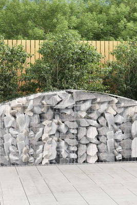vidaXL 153534 - Arched Gabion Basket 400x50x80/100 cm Galvanised Iron