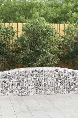 vidaXL 3145923 - Arched Gabion Baskets 8 pcs 400x50x40/60 cm Galvanised Iron