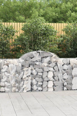 vidaXL 3146099 - Paniers à gabions arqués 12 pcs 200x30x80/100 cm Fer galvanisé