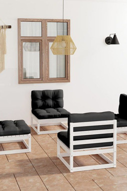 vidaXL 3076310 - 4 Piece Garden Lounge Set with Cushions Solid Wood Pine