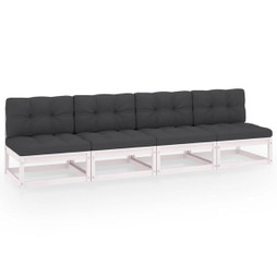 vidaXL 3076390 - 4-Seater Garden Sofa with Cushions Solid Wood Pine
