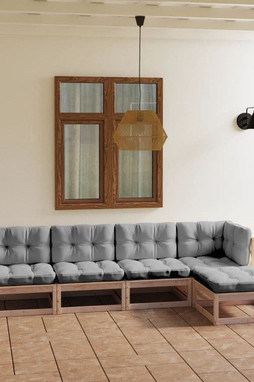 vidaXL 3076564 - 5 Piece Garden Lounge Set with Cushions Solid Wood Pine