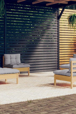 vidaXL 3096027 - 4 Piece Garden Lounge Set with Cushions Pinewood