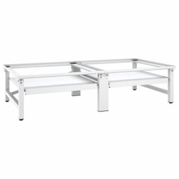 vidaXL 337046 - Socle de lave-linge et sèche-linge et étagère coulissante Blanc