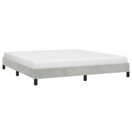 vidaXL 347012 - Bed Frame without Mattress Light 193x203 cm King Velvet
