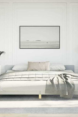 vidaXL 347459 - Bed Frame without Mattress Light King Fabric