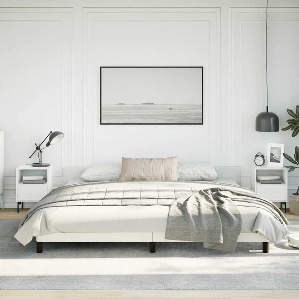 vidaXL 347534 - Cadre de lit sans matelas blanc king similicuir