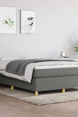 vidaXL 3121000 - Bed Frame without Mattress Dark Full Fabric (US Only)