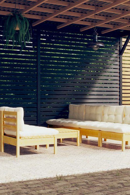vidaXL 3096136 - 8 Piece Garden Lounge Set with Cushions Pinewood