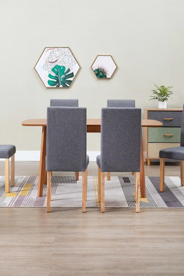 vidaXL 277234 - Dining Chairs 6 pcs Light Gray Fabric