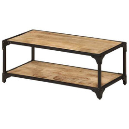 vidaXL 328265 - Coffee Table 90x45x35 cm Solid Rough Mango Wood