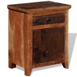 vidaXL 243968 - Nightstand Solid Acacia Reclaimed Wood