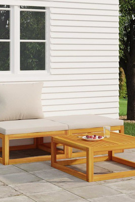 vidaXL 360009 - Salon de jardin 3 pcs avec coussins bois massif d'acacia