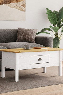 vidaXL 355069 - Coffee Table BODO and Brown 100x55x45 cm Solid Wood Pine