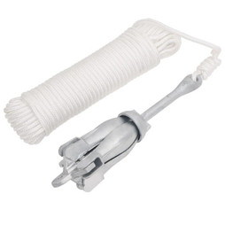 vidaXL 94286 - Ancre pliable avec corde argenté 3,2 kg fer malléable