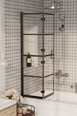 vidaXL 150743 - Folding Shower Enclosure ESG 80x140 cm Black