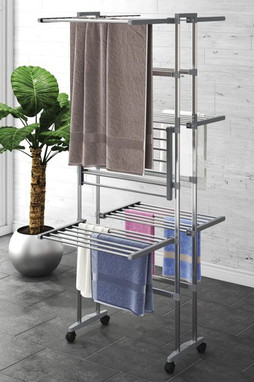 vidaXL 344376 - Étagère à linge à 3 niveaux avec roues é 60x70x129 cm