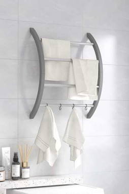 vidaXL 344381 - Porte-serviettes avec crochets é 56x16x72 cm Aluminium
