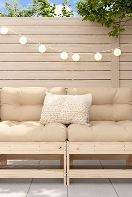 vidaXL 825576 - Middle Sofas with Cushions 2 pcs Solid Wood Pine