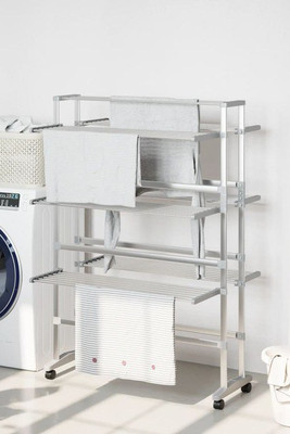 vidaXL 154603 - Laundry Drying Rack with Wheels 89x64x129 cm Aluminium