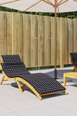 vidaXL 361356 - Sun Lounger Cushion Check Pattern Oxford Fabric
