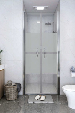 vidaXL 148786 - Shower Door Half Frosted ESG 76x190 cm