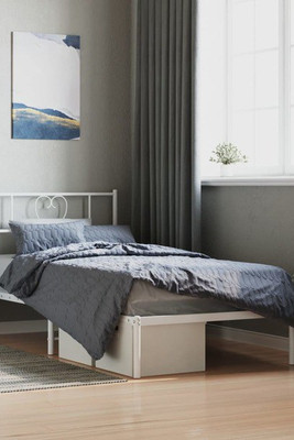 vidaXL 355506 - Metal Bed Frame without Mattress with Headboard 100x190cm