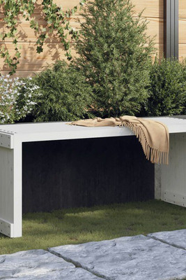 vidaXL 832526 - Banc de jardin extensible blanc 212,5x40,5x45cm bois massif pin