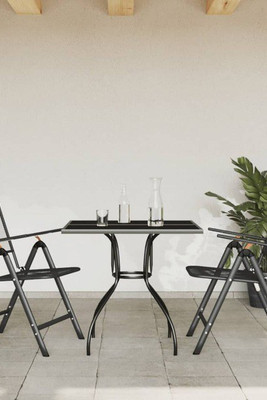 vidaXL 3211817 - 3 Piece Garden Dining Set Metal Mesh