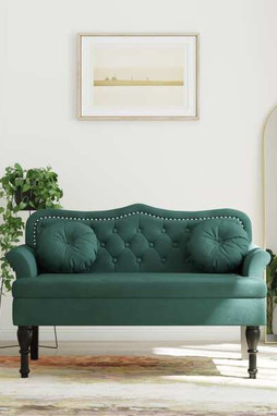 vidaXL 372142 - Banc avec coussins vert foncé 120,5x65x75 cm velours