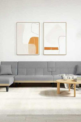 vidaXL 3157229 - L-shaped Sofa Bed Light 275x140x70 cm Fabric