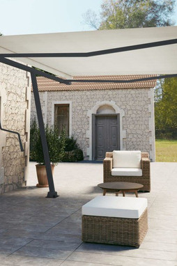 vidaXL 315097 - Jeu de poteaux dauvent anthracite 450x245 cm fer
