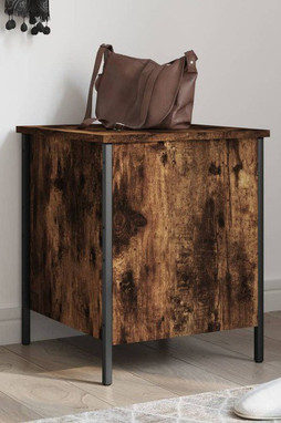 vidaXL 839010 - Banc de rangement chêne fumé 40x42,5x50 cm bois dingénierie