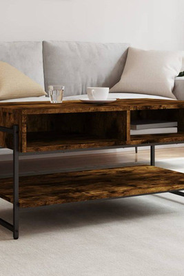 vidaXL 838970 - Coffee Table Smoked Oak 90x50x45 cm Engineered Wood