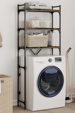 vidaXL 838985 - Étagère de lave-linge chêne fumé 67x25x163 cm bois dingénierie