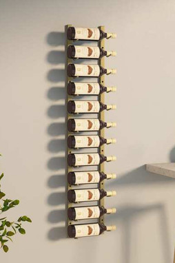 vidaXL 340880 - Casier à vin mural pour 12 bouteilles Doré Fer