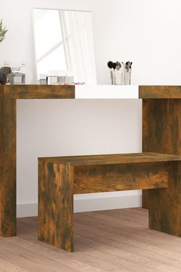 vidaXL 820523 - Tabouret de toilette Chêne fumé 70x35x45 cm Bois dingénierie