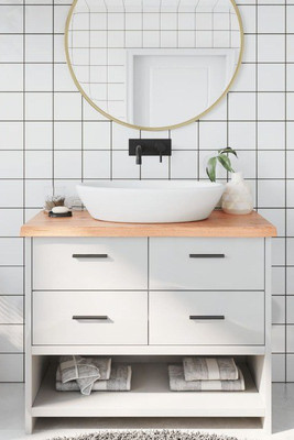 vidaXL 3156129 - Bathroom Countertop Light 100x40x(2-4)cm Treated Solid Wood