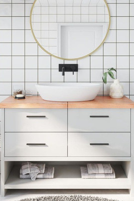 vidaXL 3156141 - Bathroom Countertop Light 120x50x(2-4)cm Treated Solid Wood