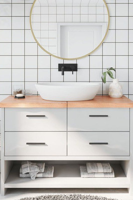vidaXL 3156143 - Bathroom Countertop Light 120x60x(2-4)cm Treated Solid Wood