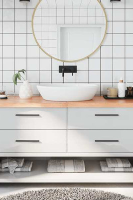 vidaXL 3156155 - Bathroom Countertop Light 160x40x(2-4)cm Treated Solid Wood