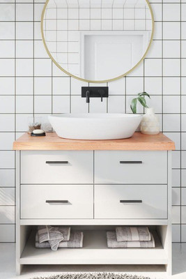 vidaXL 3156136 - Bathroom Countertop Light 100x60x(2-6)cm Treated Solid Wood