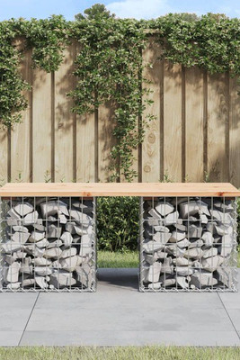 vidaXL 834338 - Banc de jardin design de gabion 103x44x42 cm bois massif de pin