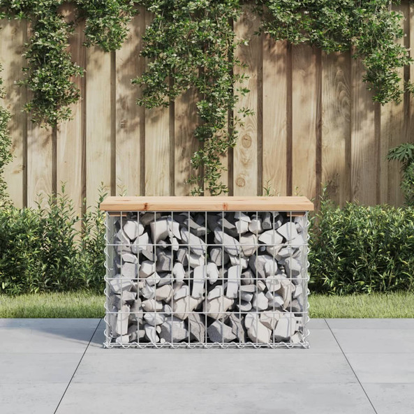 vidaXL 834344 - Banc de jardin design de gabion 63x31,5x42cm bois massif de pin