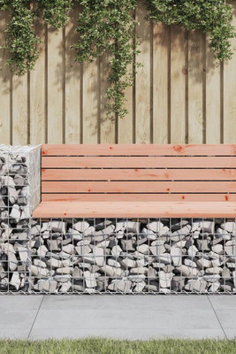 vidaXL 834384 - Banc jardin design gabion 122x71x65,5 cm bois massif de douglas