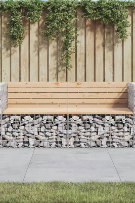 vidaXL 3196236 - Banc de jardin design gabion 184x71x65,5 cm bois massif de pin