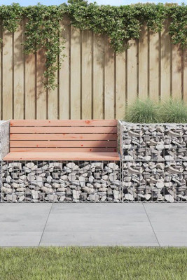 vidaXL 3196243 - Banc de jardin avec panier en gabion bois massif de douglas